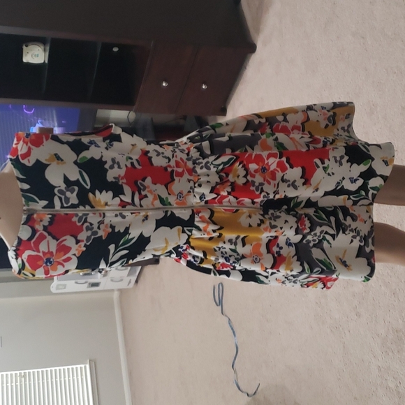 Jella Couture M textured fit & flare whimsical huge artsy floral display mini - Picture 4 of 6